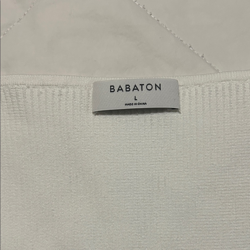 Babaton Cream Ribbed Crop Top - Picture 2 of 4